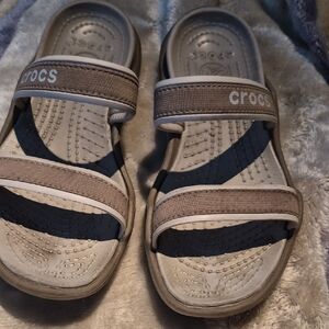 CROCS Kids Sandals - Tan and Gray